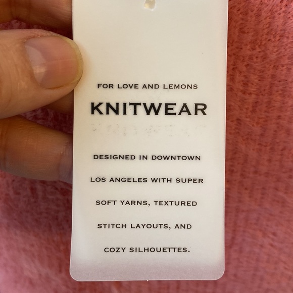 For love & lemons XS pink crop sweater - Picture 4 of 6